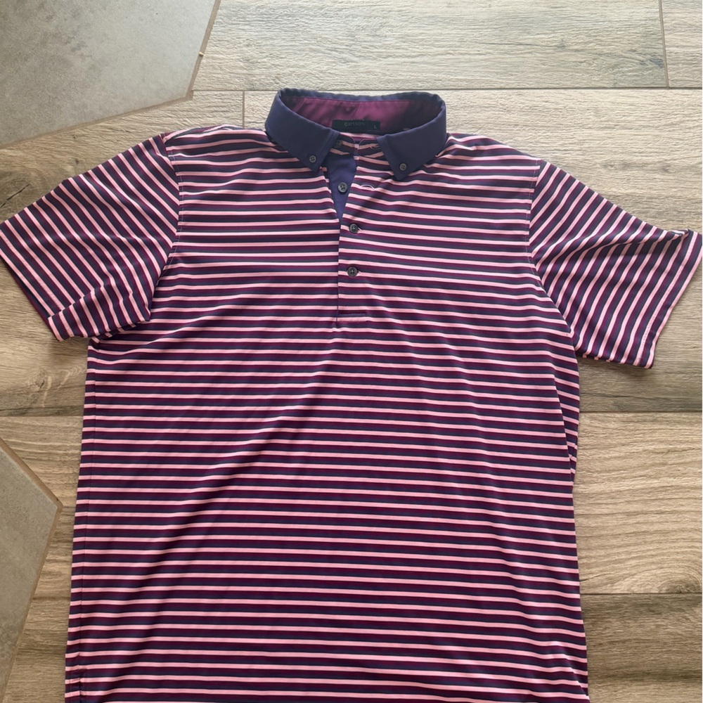 Greyson Men's Striped Shirt - Pink and Navy